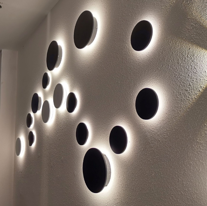 Runde LED-Wandleuchte Karl 12W schwarz