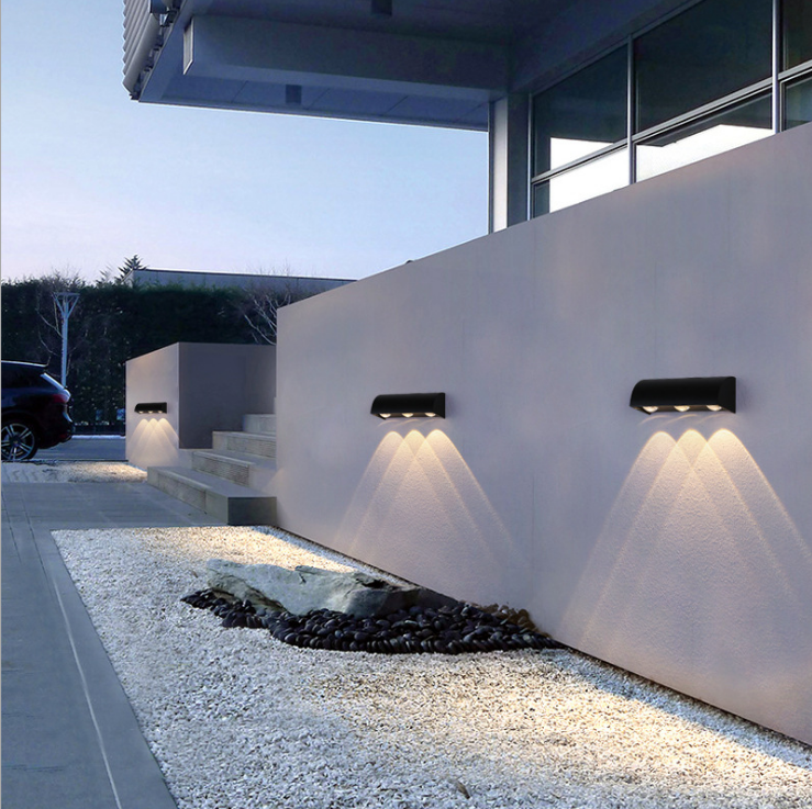 Rechthoekige down light LED outdoor wandlamp Koen zwart