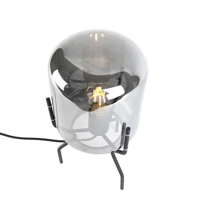 Bliss Smart Design Tafellamp Zwart & Smoke Glas Incl. Wifi A60