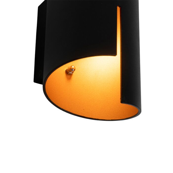 Faldo Moderne Wandlamp Zwart & Goud
