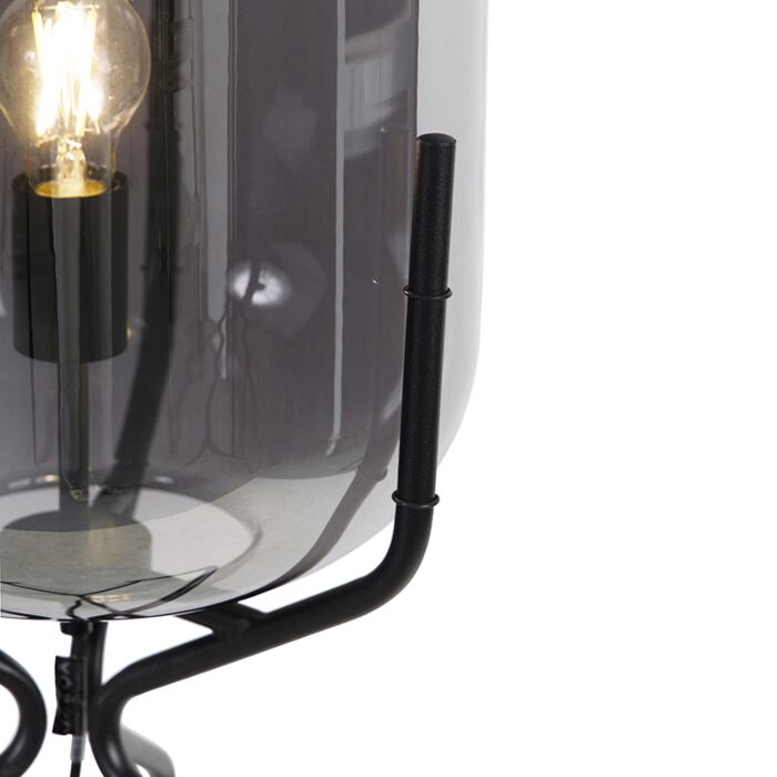 SMART Vloerlamp zwart met smoke glas incl. Wifi A60